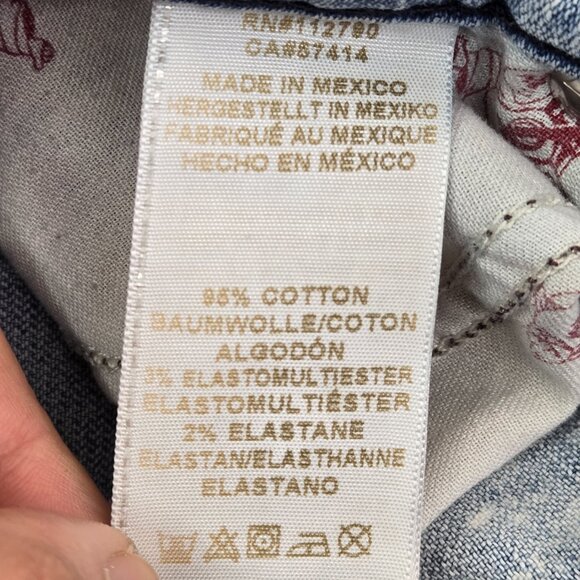 True Religion Men Jeans 32‎ Blue Acid Wash Skinny Denim Mid Rise 33" Inseam - Picture 11 of 12